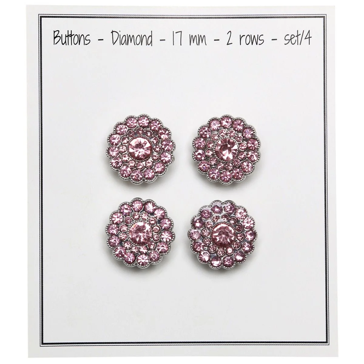 Bling-Napit - Pienet kivet - Vaaleanpunainen - 4 kpl - Image 3