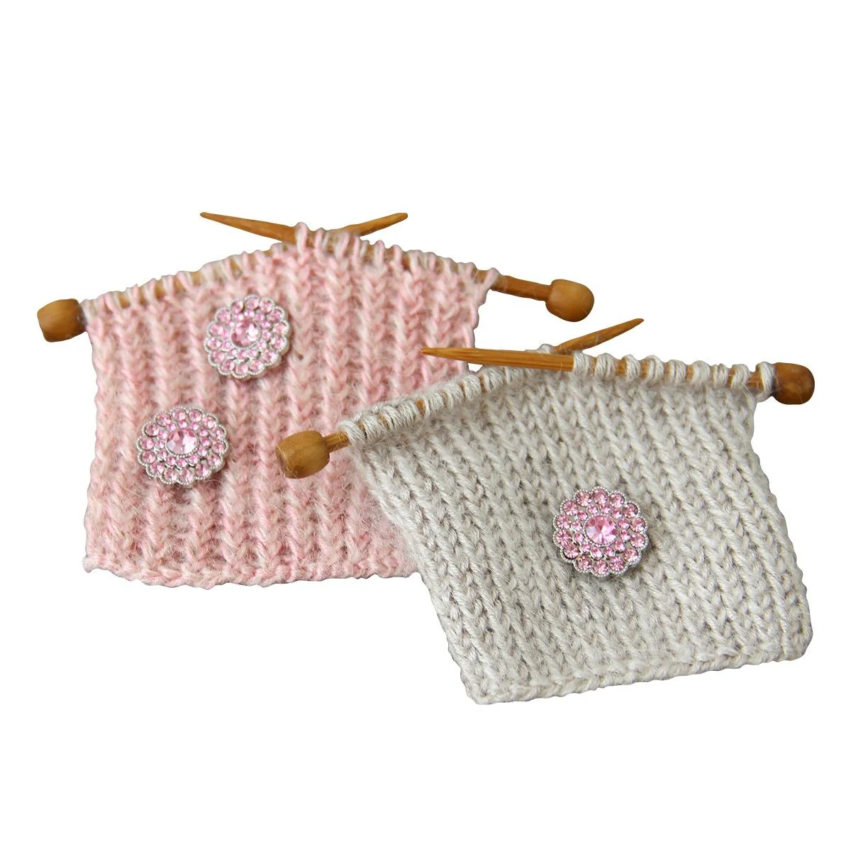 Bling-Napit - Pienet kivet - Vaaleanpunainen - 4 kpl - Image 4