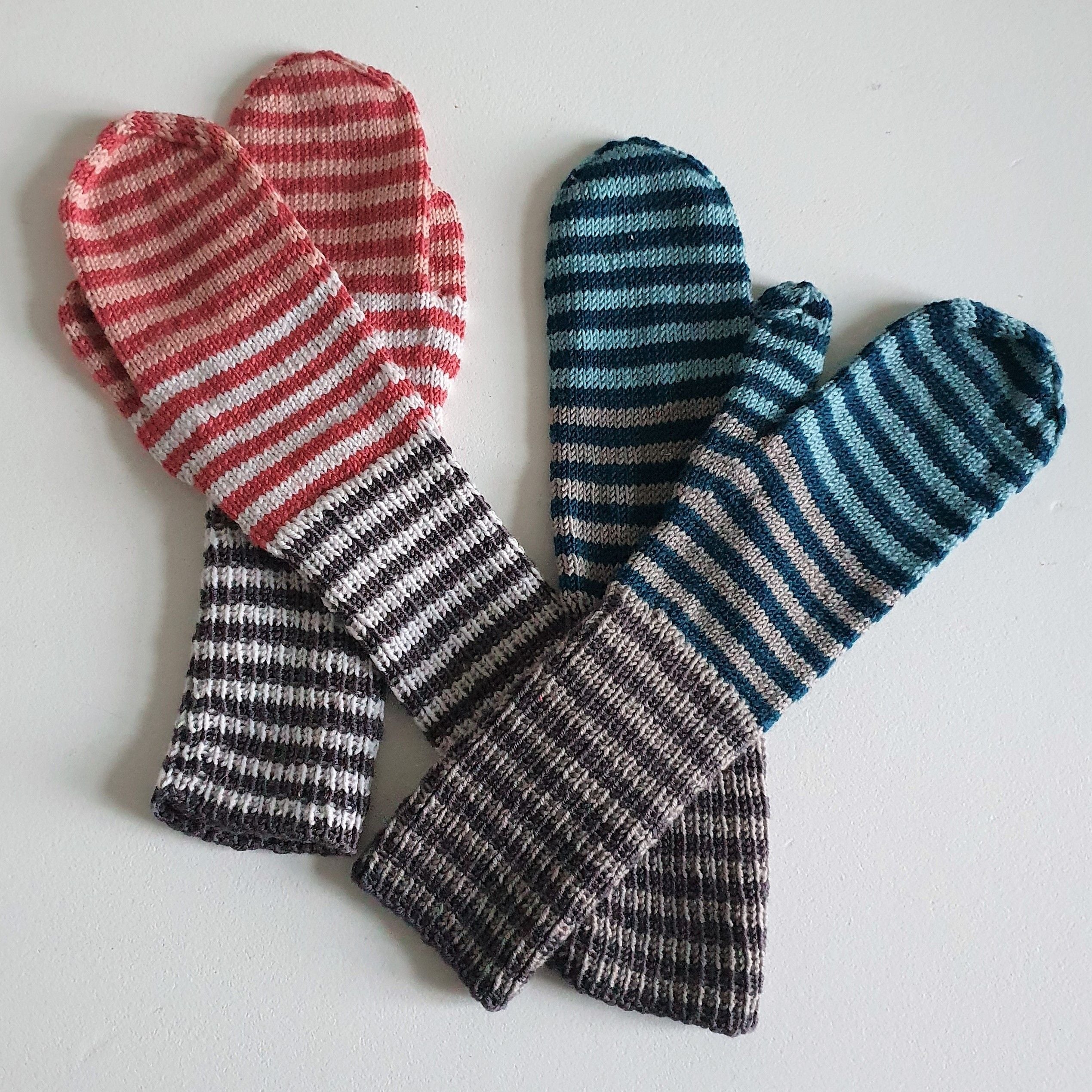 Stribede Luffer - Mittens - Image 2