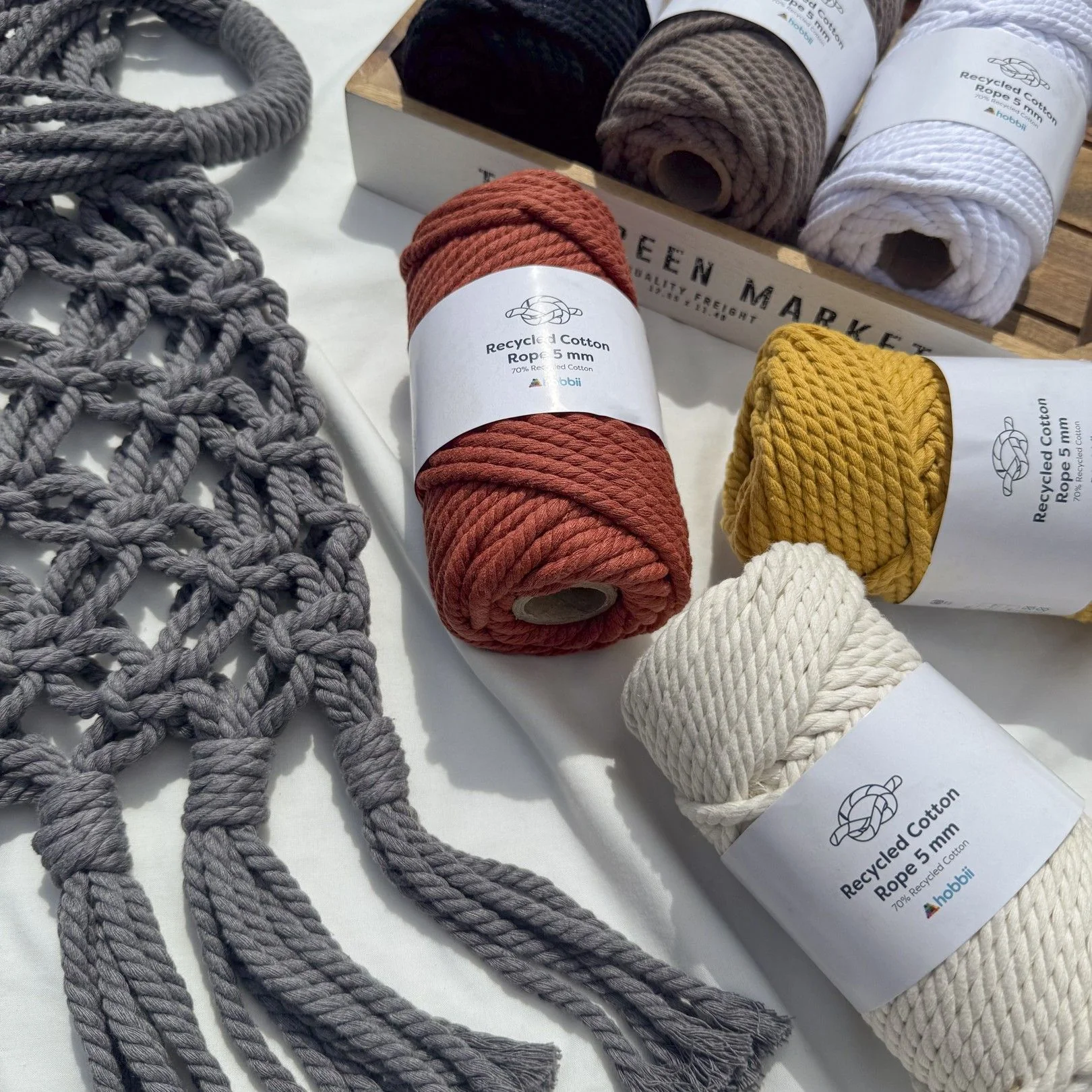 Recycled Cotton Rope (5 mm) - Image 3
