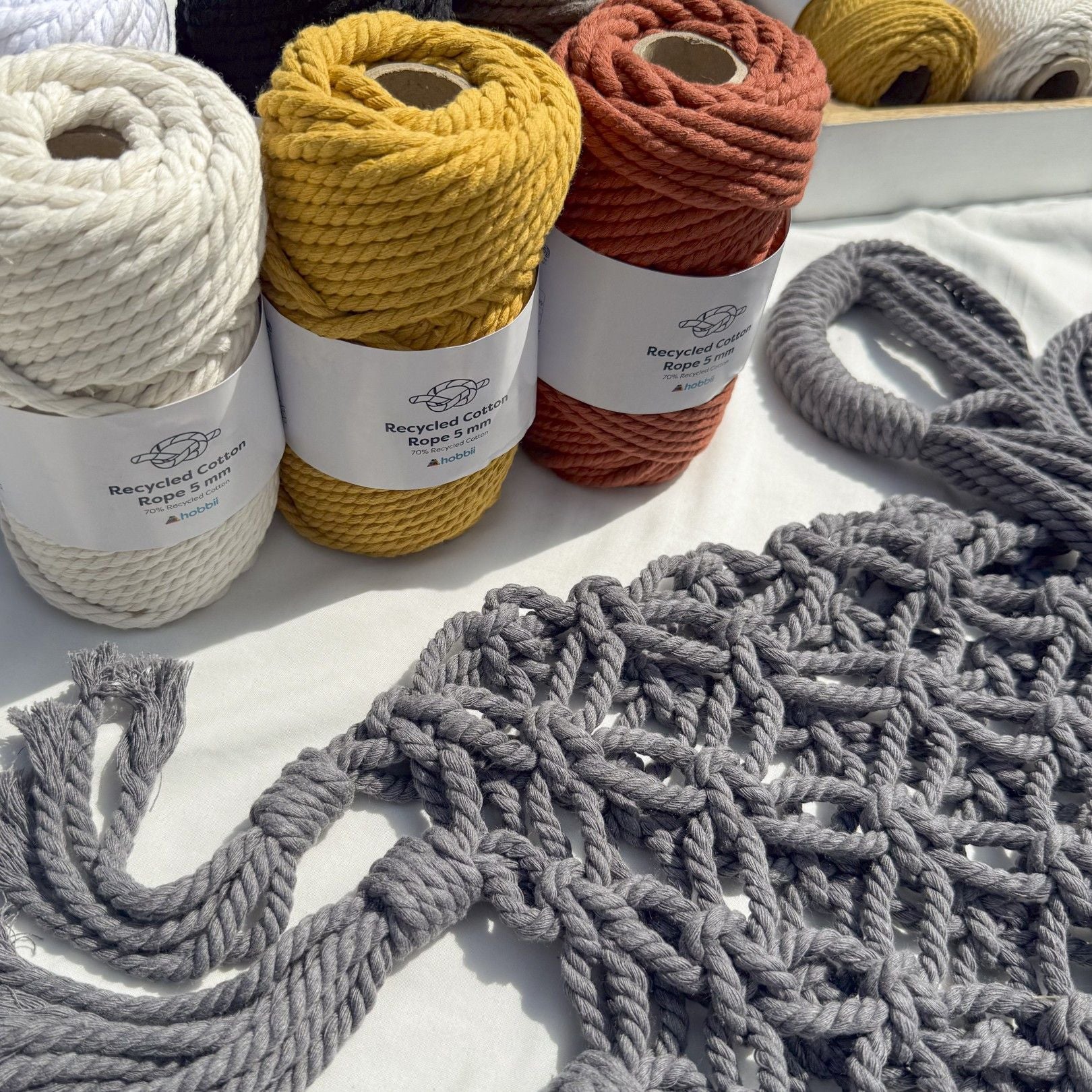 Recycled Cotton Rope (5 mm) - Image 4